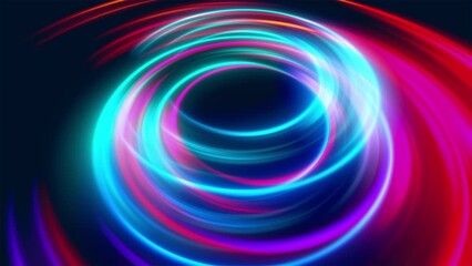 Poster - Luminous Swirling Glowing Circles. Computer generated 3d render