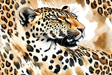 Wall Mural - leopard background