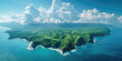 Aerial view of Pacific  Island coast line