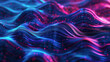 Abstract background of glowing neon wave patterns symbolizing digital technology