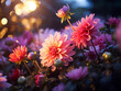 In the evening garden, exquisite flowers captivate with selective focus