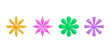 3d vector plastic shapes in 90s style.Abstract cute icons or symbols in y2k aesthetic.Cartoon flowers and sparkles for banners,social media marketing,branding,packaging,covers