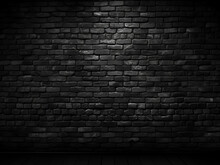 Black Brick Wall Features Intricate Brickwork Patterns