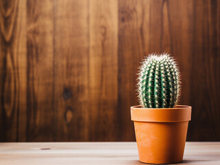 Poster - Trendy design succulent cactus displayed on a wooden background