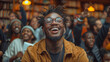 © Krisana - a group of HBCU students celebrating in the library,generative ai