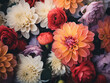 Vintage or retro-toned close-up of a vibrant bouquet