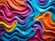 Detailed close-up showcases plasticine-like texture in colorful abstract background