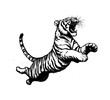 Sumatran tiger hand drawn vector illustration