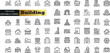 © Ayoub - Building web icons in line style. Hotel, hospital, apartament, city, town house, mall, coffee, collection. Vector illustration.