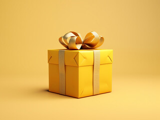 Poster - On a yellow background, a gift box illustrates Father's Day gift idea