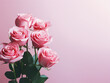 Vibrant roses stand out on a plain pink background