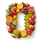 Fototapeta Przestrzenne - Alphabetical Assortment of Fresh Fruits Creating a Colorful Letter O