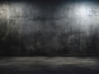 Grunge effect depicted by dark concrete wall and wet floor