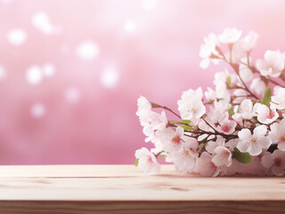 Wall Mural - May flowers and April's floral beauty enhance the green table backdrop