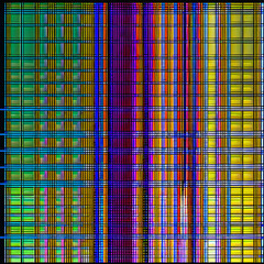 Canvas Print - A digital illustration of grid lines of various colors.