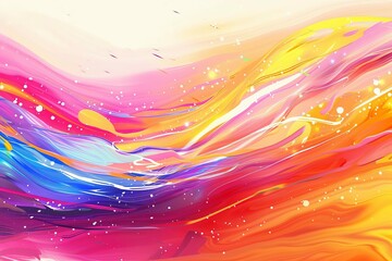 Wall Mural - Vibrant Rainbow Paint Splash on Dynamic Wallpaper Background, Abstract Illustration