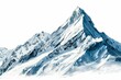 © Lucija - Isolated Snow-Capped Mountain Peak on White Background, Majestic Winter Landscape