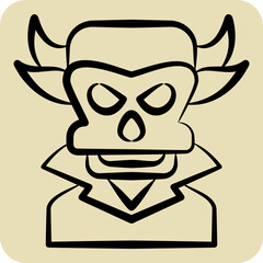 Wall Mural - Icon Evil. related to Halloween symbol. hand drawn style. simple design illustration