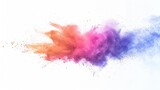 Fototapeta Konie - Colorful powder explosion on white background.