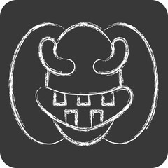 Wall Mural - Icon Pumpkin. related to Halloween symbol. chalk Style. simple design illustration