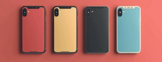 Realistic smartphone mockup. perspective mobile phone mockup similar to iphone with blank screen, Vector illustration