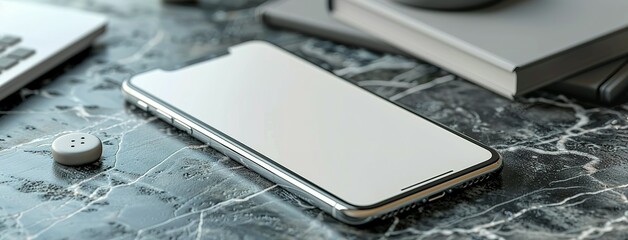 Realistic smartphone mockup. perspective mobile phone mockup similar to iphone with blank screen, Vector illustration