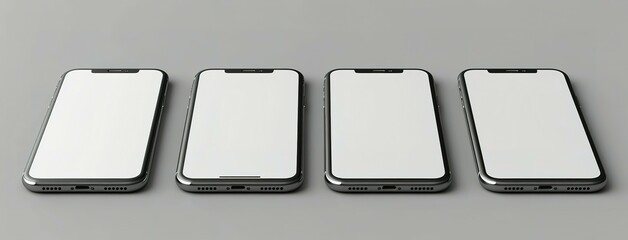 Realistic smartphone mockup. perspective mobile phone mockup similar to iphone with blank screen, Vector illustration