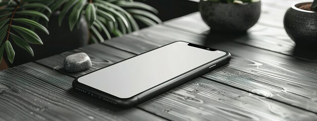 Realistic smartphone mockup. perspective mobile phone mockup similar to iphone with blank screen, Vector illustration