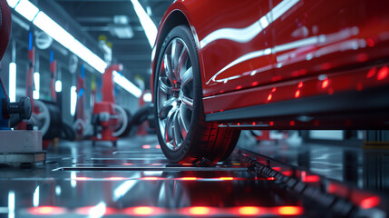 Poster - car wheel alignment testing 