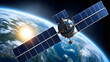 © StellarK - A communication satellite in outer space of the earth, technology business background
