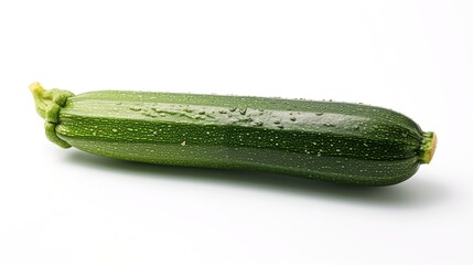 Wall Mural - Fresh zucchini isolated on white background cutout. Studio shot