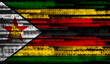 Flag of Zimbabwe on binary code. Modern technology concept 