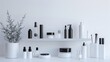 Simple yet strikingly beautiful this monochrome minimalism theme features a background of clean white with floating shelf podiums . .