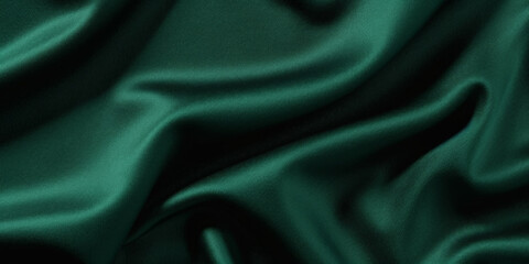 Wall Mural - Dark green velvet fabric texture background, dark emerald  cloth material for fashion design, green silk satin,