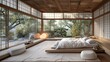 Traditional Japanese Bedroom with Garden View