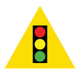 Wall Mural - traffic light sign vector on yellow