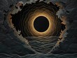 An intricate paper-cut of a solar eclipse