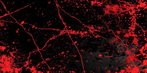 Fototapeta red splatter background, dark red and black grunge, dark texture, dark grungy background, red background, red texture wall vintage, horror, halloween background,blood  banner