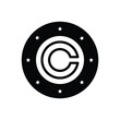 Black solid icon for copyright