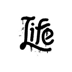 Wall Mural - word life with graffiti art