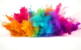 Fototapeta Motyle - Explosion of colored powder isolated on white background