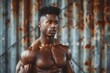 Portrait of a Muscular Bodybuilder Showcasing Impressive Physique and Strength