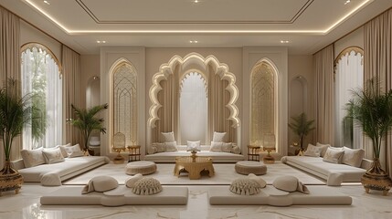 Canvas Print - Luxurious Middle Eastern Inspired Interior with Ornate Decorations