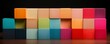 Colored Wooden Cubes Blocks Isolated on Black Background. Generative AI