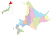 北海道　日本　地図　カラフル　アイコン