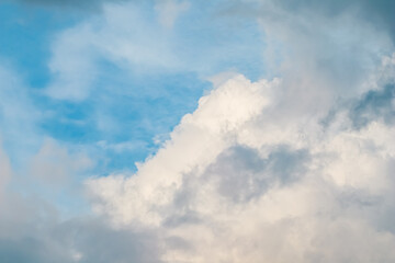 Wall Mural - background of blue sky with white clouds