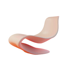 Wall Mural - A chair with a curved seat on a Transparent Background