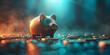 Piggy bank saving money for a good financial future savings and finance concept

