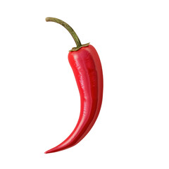 Wall Mural - Red chili pepper on Transparent Background