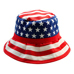 cap and hat with American us flag colors transparent background